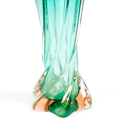 Vintage Italian Twisted Murano Glass Vase, 1960s-BMM-1167499