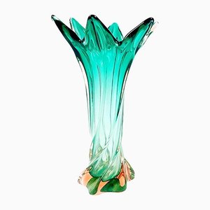 Vintage Italian Twisted Murano Glass Vase, 1960s-BMM-1167499