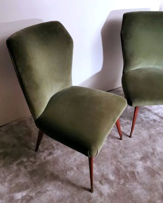 Vintage Italian Ulrich Guglielmo Style Cotton & Velvet Dining Chairs, 1950s, Set of 2-QRS-1436283