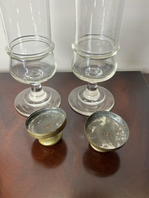 Vintage Italian Vases from Pharmacy in Glass, 1930s, Set of 2-YST-1778596