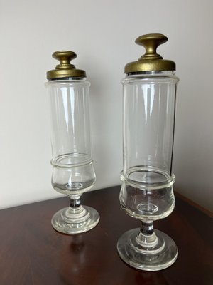 Vintage Italian Vases from Pharmacy in Glass, 1930s, Set of 2-YST-1778596