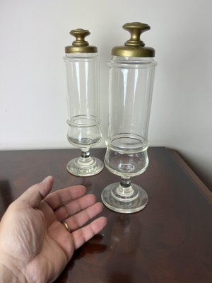 Vintage Italian Vases from Pharmacy in Glass, 1930s, Set of 2-YST-1778596