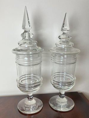 Vintage Italian Vases in Glass, 1930s, Set of 2-YST-1777165