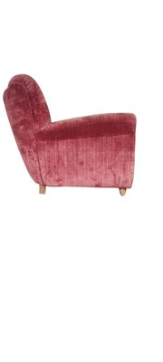 Vintage Italian Velvet Armchairs, 1950s, Set of 2-INI-1777664