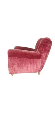 Vintage Italian Velvet Armchairs, 1950s, Set of 2-INI-1777664