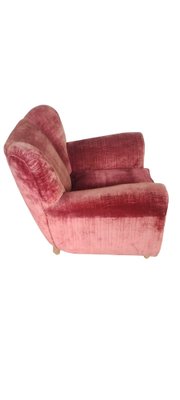 Vintage Italian Velvet Armchairs, 1950s, Set of 2-INI-1777664