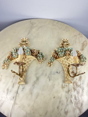 Vintage Italian Venetian Wall Lights, 1960s, Set of 2-YST-1762360