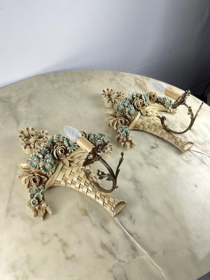 Vintage Italian Venetian Wall Lights, 1960s, Set of 2-YST-1762360