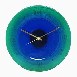 Vintage Italian Wall Clock in Murano Glass by Cà Dei Vetrai, 1960s-QGR-2036864