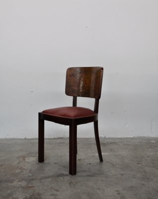 Vintage Italian Walnut Dining Chairs, 1930s, Set of 6-KNM-1118375