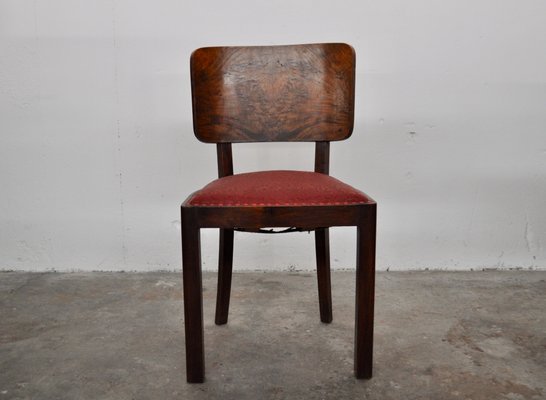 Vintage Italian Walnut Dining Chairs, 1930s, Set of 6-KNM-1118375