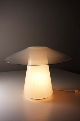 Vintage Italian White Murano Glass Table Lamp, 1970-KGD-2042967