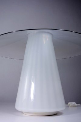 Vintage Italian White Murano Glass Table Lamp, 1970-KGD-2042967