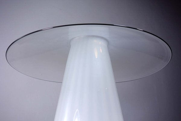 Vintage Italian White Murano Glass Table Lamp, 1970-KGD-2042967