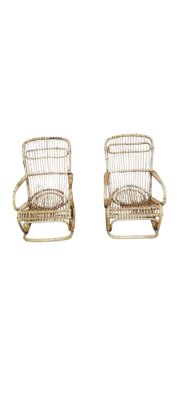 Vintage Italian Wicker Armchairs, 1970s, Set of 2-INI-1777593