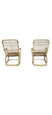 Vintage Italian Wicker Armchairs, 1970s, Set of 2-INI-1777593