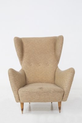 Vintage Italian Wood and Fabric Armchairs attributed to Paolo Buffa, 1950s, Set of 2-RCE-1449698