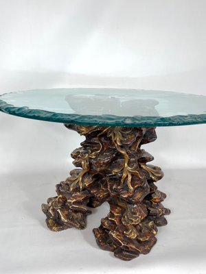 Vintage Italian Wood and Glass Coffee Table, 1970s-OT-1389487