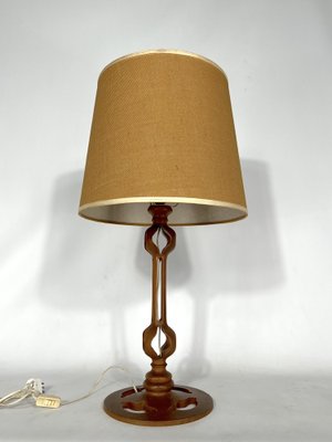 Vintage Italian Wood Table Lamp, 1950s-OT-1313226