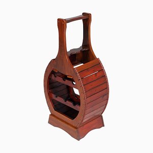 Vintage Italian Wood Wine Bottle Holder, 1940s-NJV-730723