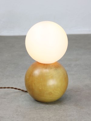 Vintage Italian Wooden and Opaline Table Lamp-HGJ-1761689