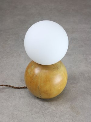 Vintage Italian Wooden and Opaline Table Lamp-HGJ-1761689