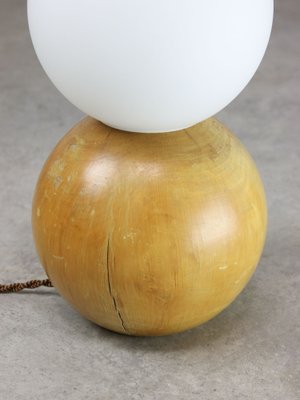 Vintage Italian Wooden and Opaline Table Lamp-HGJ-1761689