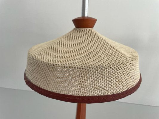 Vintage Italian Wooden and Woven Thread Shade Table Lamps, 1960s, Set of 2-RDS-1722837