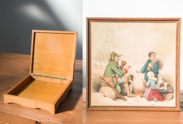 Vintage Italian Wooden Cigar Box, 1950s-KNM-2033186