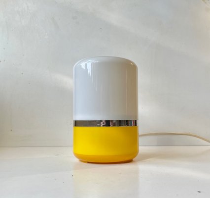 Vintage Italian Yellow and White Table Lamp from Guzzini, 1970s-LCR-1317114