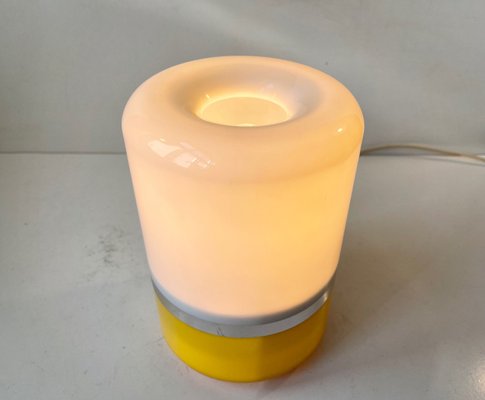 Vintage Italian Yellow and White Table Lamp from Guzzini, 1970s-LCR-1317114