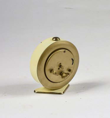 Vintage Italian Yellow Cream and Gilding Alarm Clock with Ringtone from Emes, 1960s-RAQ-1231495