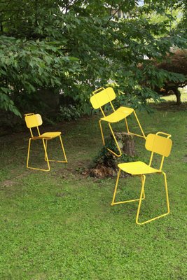 Vintage Italian Yellow Metal Chair, 1980s-HUY-1727783