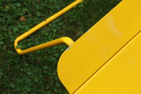 Vintage Italian Yellow Metal Chair, 1980s-HUY-1727783