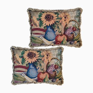 Vintage Jacquard Pillows with Tassels, Set of 2-YGE-1273675