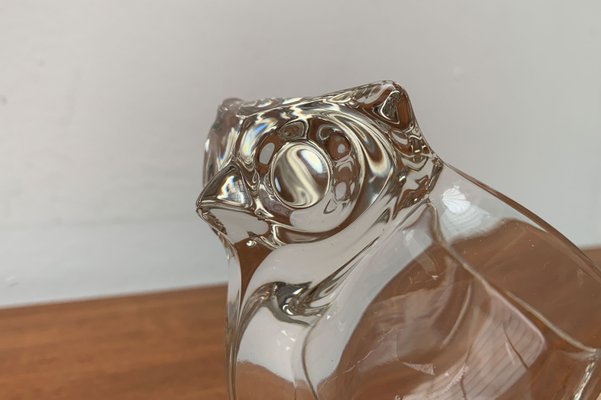 Vintage Japanese Crystal Glass Owl Bowl from Sasaki, 1970s-UAH-1438732