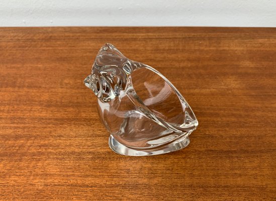 Vintage Japanese Crystal Glass Owl Bowl from Sasaki, 1970s-UAH-1438732