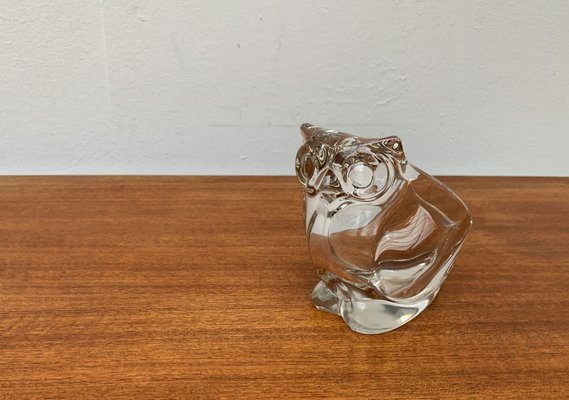 Vintage Japanese Crystal Glass Owl Bowl from Sasaki, 1970s-UAH-1438732