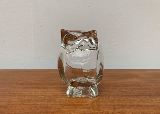 Vintage Japanese Crystal Glass Owl Bowl from Sasaki, 1970s-UAH-1438732