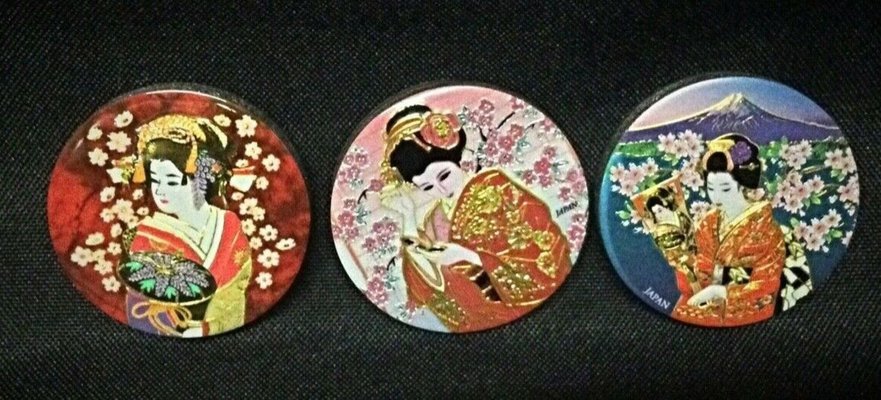 Vintage Japanese Magnets, 1950s, Set of 3-JZV-2033691