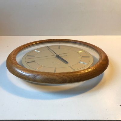 Vintage Japanese Oak Wall Clock with floating Dial, 1980s-LCR-778274