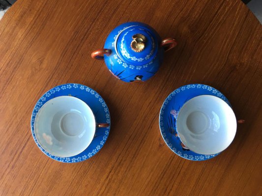 Vintage Japanese Style Cups and Sugar Jar, Set of 3-GGK-784549