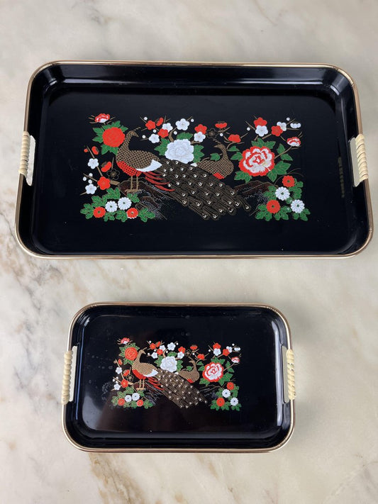 Vintage Japanese Trays, 1970s, Set of 2