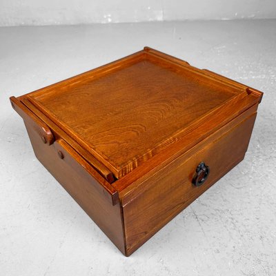 Vintage Japanese Wooden Sewing Case, 1980s-DWL-2028043