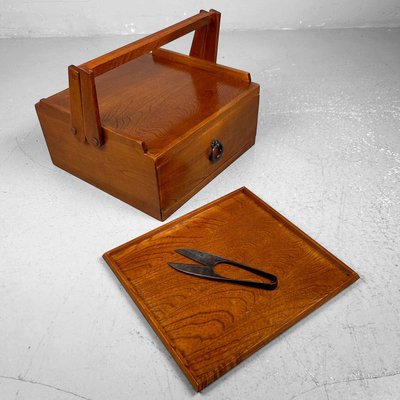 Vintage Japanese Wooden Sewing Case, 1980s-DWL-2028043