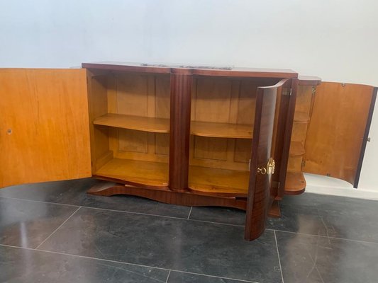 Vintage Jules Leleu Style Mahogany Credenza with Bronze Elements-IJR-901115