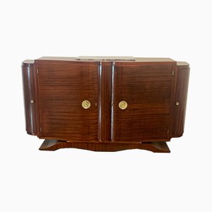 Vintage Jules Leleu Style Mahogany Credenza with Bronze Elements-IJR-901115