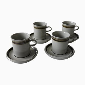 Vintage Karelia Coffee Cups with Saucers by Anja Jaatinen, Set of 8-JKV-2031841