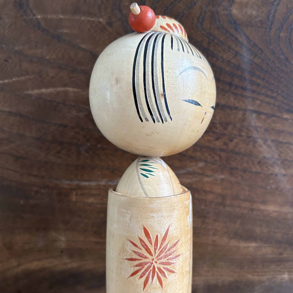 Vintage Kawaii Sosaku Kokeshi Doll, Japan, 1970s