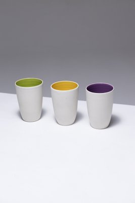 Vintage Keramos Ceramic Cups, 1960s, Set of 3-QAC-2043181